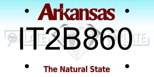 IT2B860 Arkansas License Plate