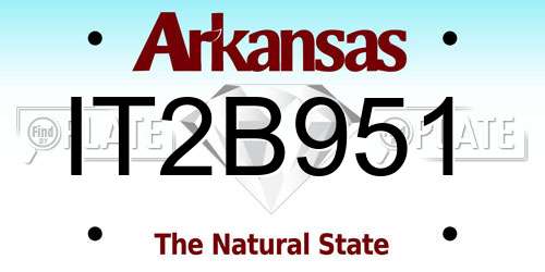 IT2B951 Arkansas License Plate