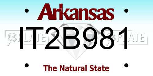 IT2B981 Arkansas License Plate