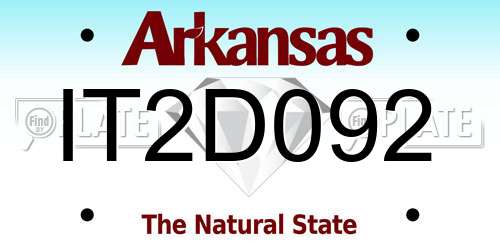 IT2D092 Arkansas License Plate