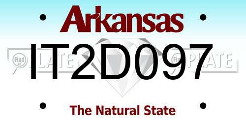 IT2D097 Arkansas License Plate