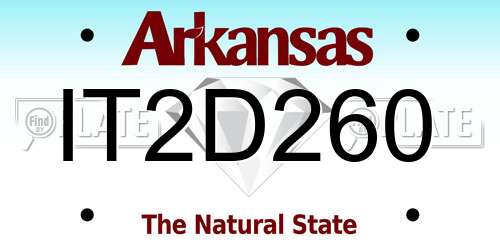 IT2D260 Arkansas License Plate