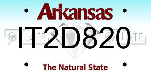 IT2D820 Arkansas License Plate
