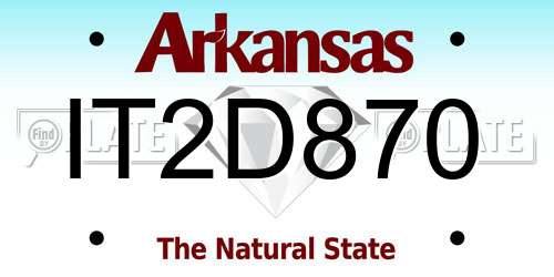 IT2D870 Arkansas License Plate
