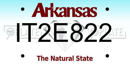IT2E822 Arkansas License Plate