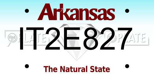 IT2E827 Arkansas License Plate