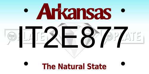 IT2E877 Arkansas License Plate