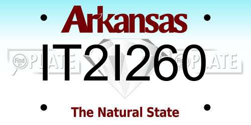 IT2I260 Arkansas License Plate