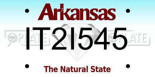 IT2I545 Arkansas License Plate
