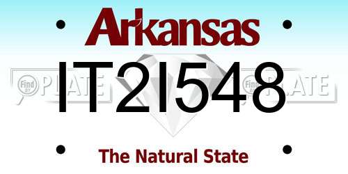 IT2I548 Arkansas License Plate