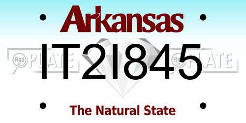 IT2I845 Arkansas License Plate