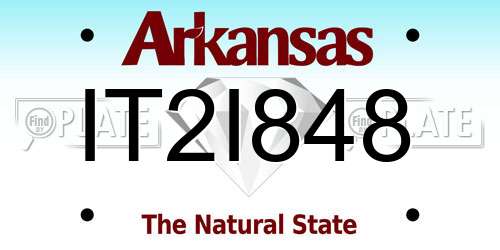 IT2I848 Arkansas License Plate