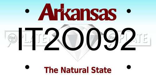 IT2O092 Arkansas License Plate