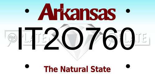 IT2O760 Arkansas License Plate