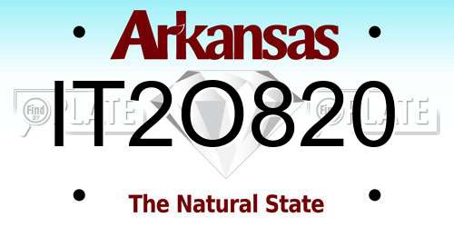 IT2O820 Arkansas License Plate