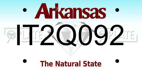 IT2Q092 Arkansas License Plate