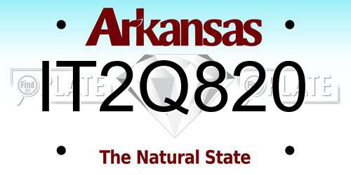 IT2Q820 Arkansas License Plate