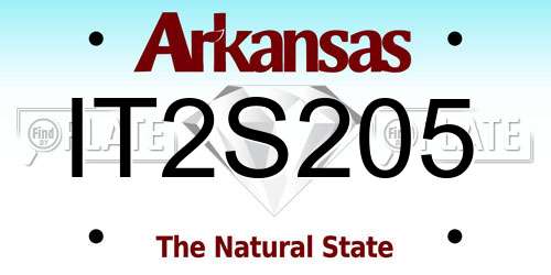 IT2S205 Arkansas License Plate