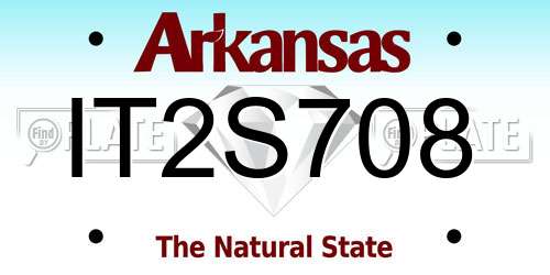 IT2S708 Arkansas License Plate