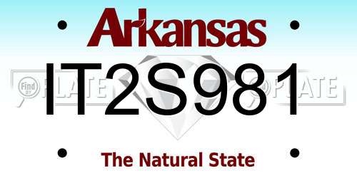 IT2S981 Arkansas License Plate