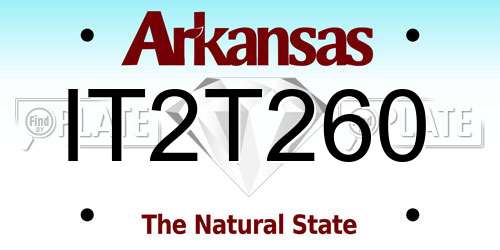 IT2T260 Arkansas License Plate