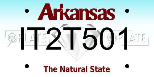 IT2T501 Arkansas License Plate