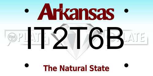 IT2T6B Arkansas License Plate