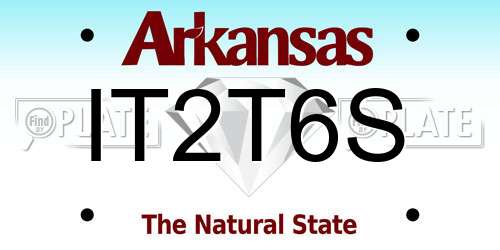 IT2T6S Arkansas License Plate