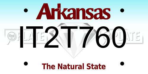 IT2T760 Arkansas License Plate