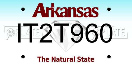 IT2T960 Arkansas License Plate