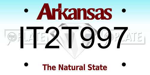 IT2T997 Arkansas License Plate