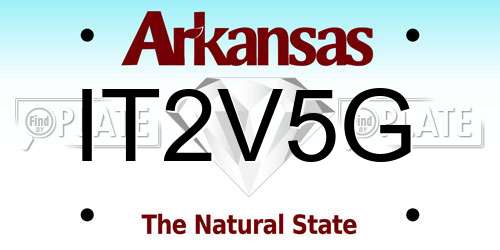 IT2V5G Arkansas License Plate
