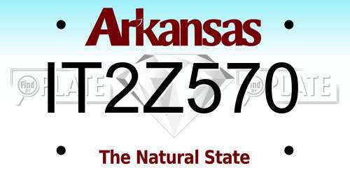 IT2Z570 Arkansas License Plate