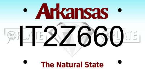 IT2Z660 Arkansas License Plate