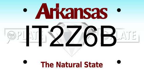 IT2Z6B Arkansas License Plate