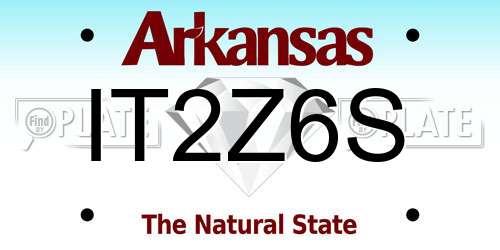 IT2Z6S Arkansas License Plate