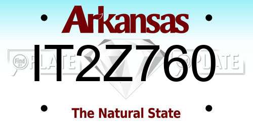IT2Z760 Arkansas License Plate