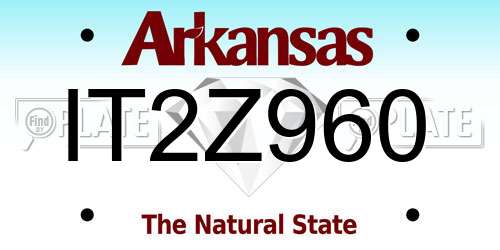 IT2Z960 Arkansas License Plate