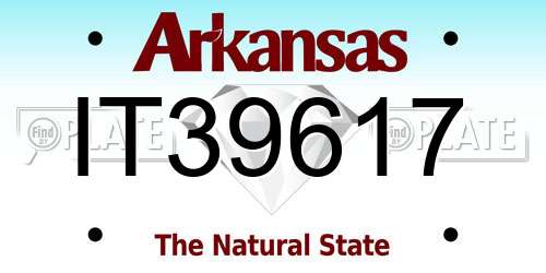 IT39617 Arkansas License Plate