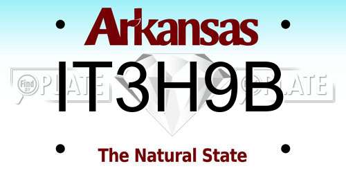 IT3H9B Arkansas License Plate