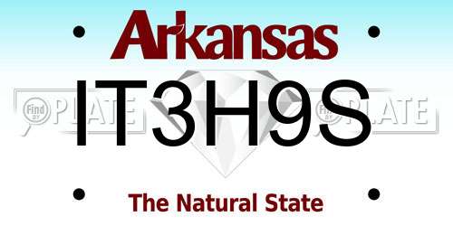 IT3H9S Arkansas License Plate