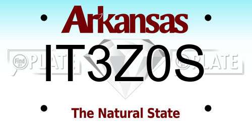 IT3Z0S Arkansas License Plate