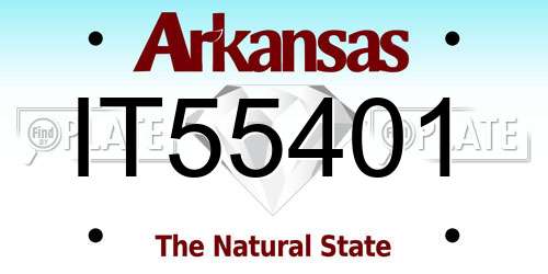 IT55401 Arkansas License Plate