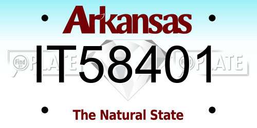 IT58401 Arkansas License Plate