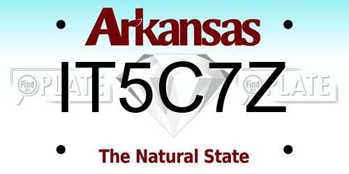 IT5C7Z Arkansas License Plate