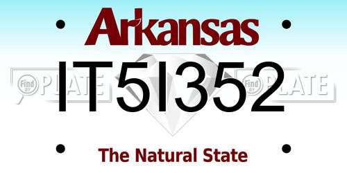 IT5I352 Arkansas License Plate