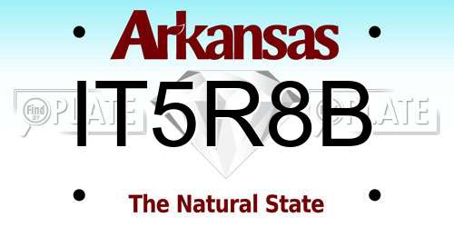 IT5R8B Arkansas License Plate
