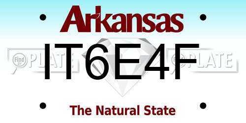 IT6E4F Arkansas License Plate