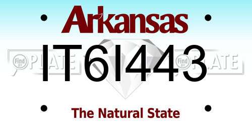 IT6I443 Arkansas License Plate