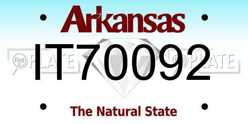 IT70092 Arkansas License Plate